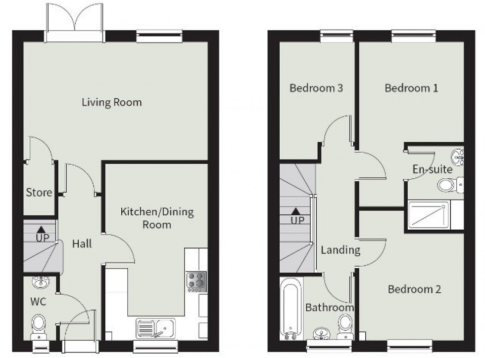 Floorplan for Churchfields, Kidderminster, Worcestershire