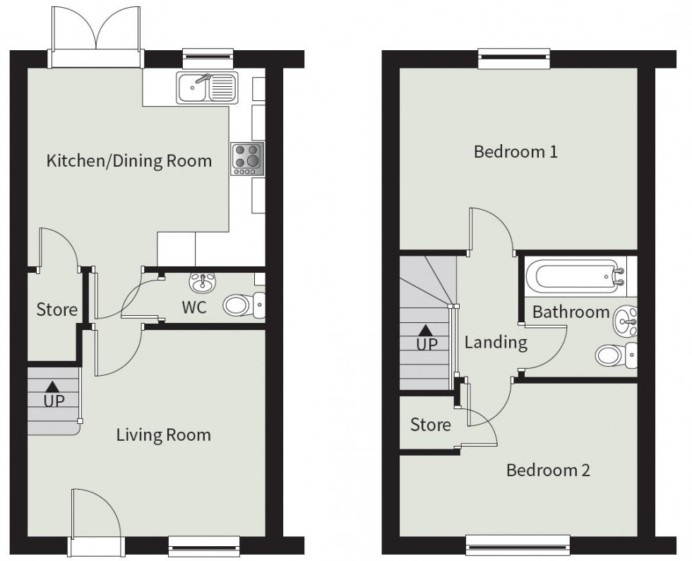 Floorplan for Duke Street, Kidderminster, Worcestershire